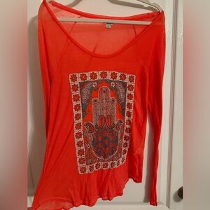 Lucky Lotus Hamsa Shirt Size XS